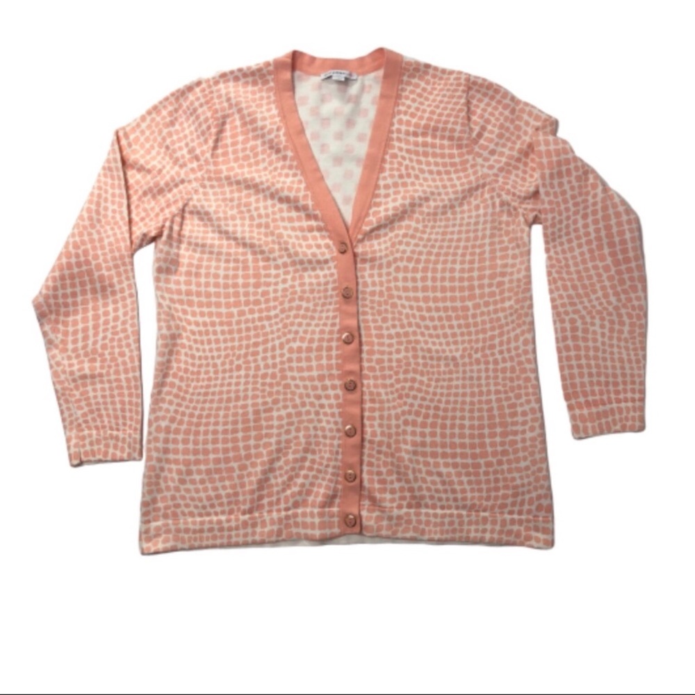 IsaacMizrahiLive Cardigan Ivory and Peach Large